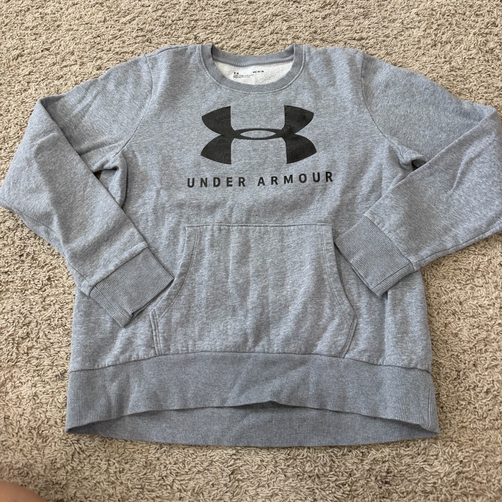 Under Armour Grey Crewneck Sweatshirt - Logo Pullover